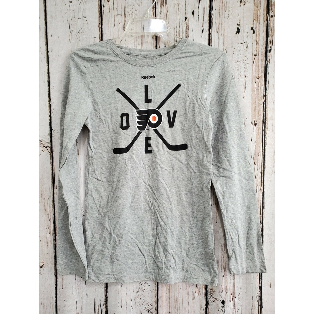 Reebok Girl's XL 16 Philadelphia Flyers NHL Long Sleeve T‑Shirt Tee Shirt NEW